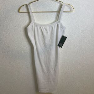 NWT- Wild Fable- white ribbed, body con casual dress with low back-size XS